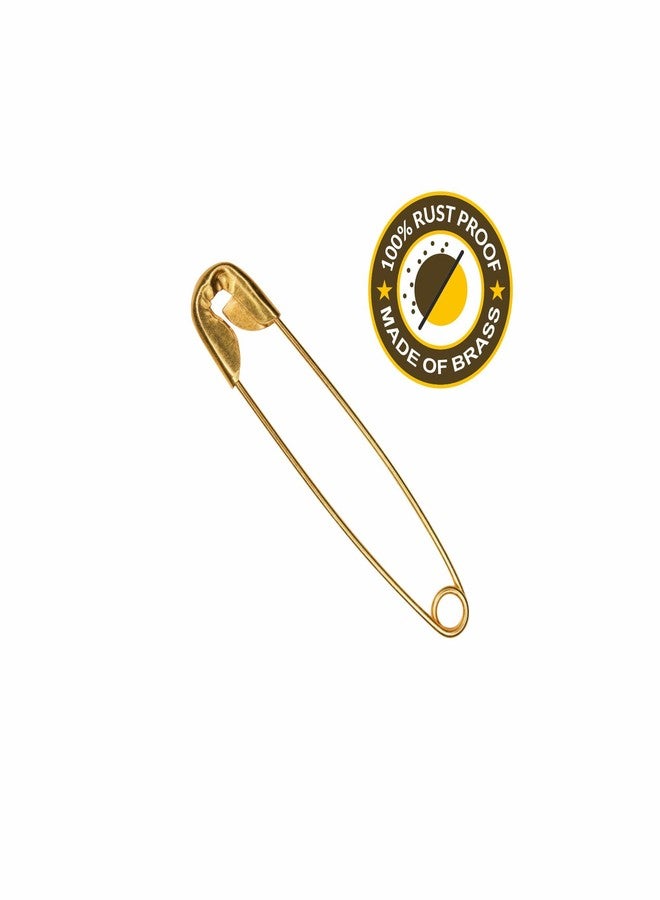 Jyoti 33702 Safety Pins - Strong Brass Plated Pins, Rust Resistant, Heavy Duty Variety Pack, Perfect for Clothes, Crafts, Sewing, Pinning (200 Pins of Size 00 / 22mm Golden Finish in a Pouch) - Image 1